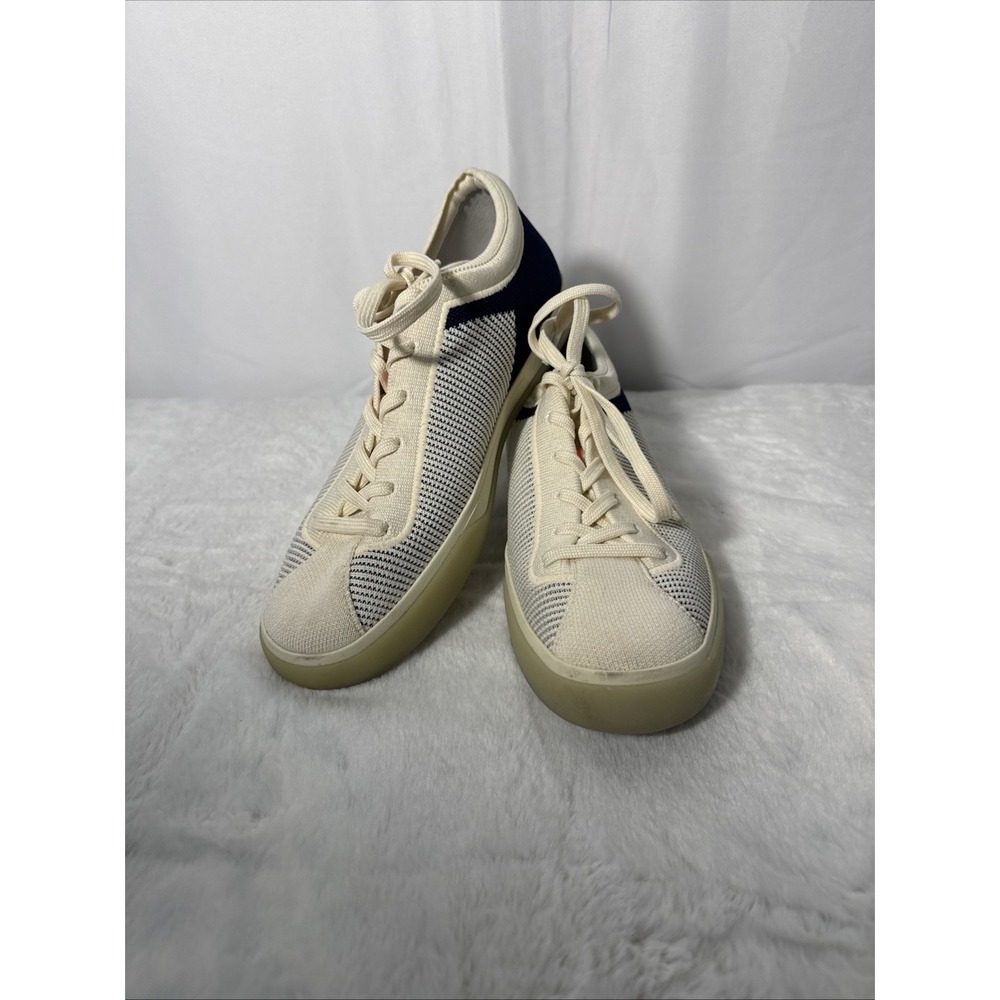 Rothy's Women's Lace-Up Sneakers  Ivory And Blue. Size 10
